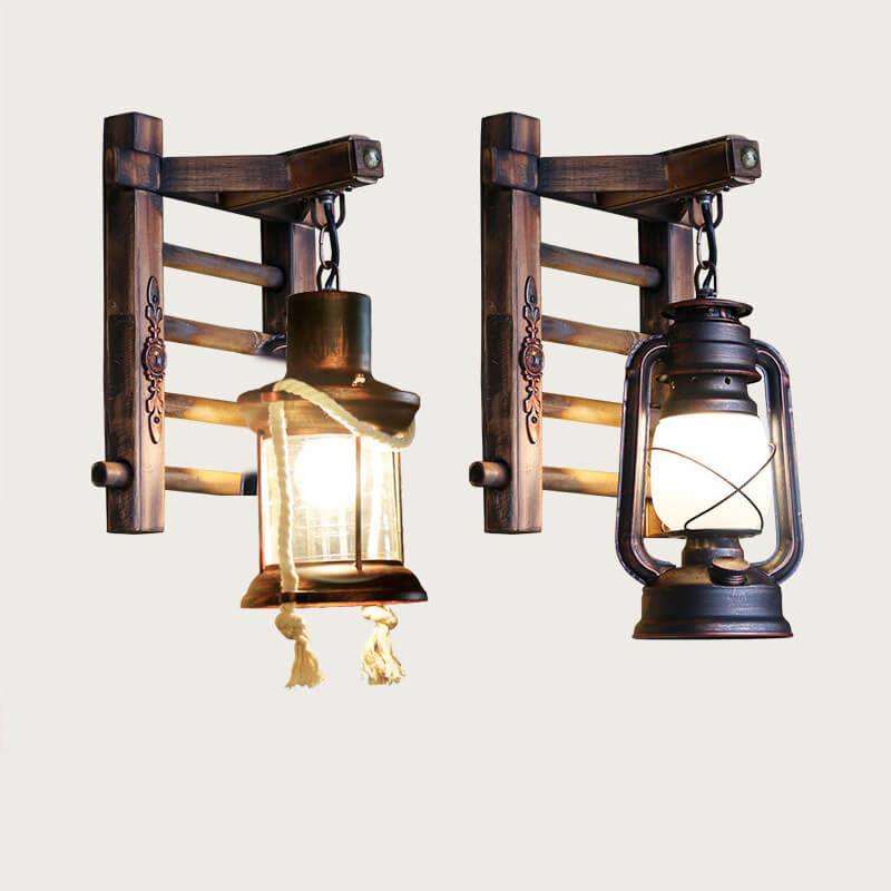 Corran Bamboo Kerosene Style Lantern