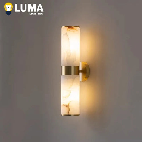 Luxury Alabaster Marble Wall Lamp Modern Soild Copper Spanish Marble Wall Sconce for Living Room Bedroom Bedside Home Decor