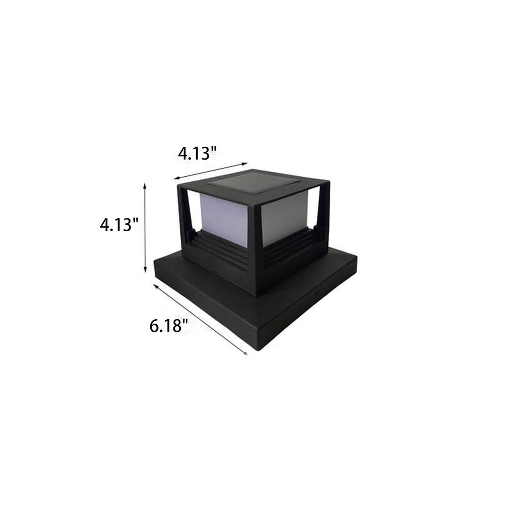 Cairn Solar Post Cap Light, Black White IP65 Waterproof Wireless Solar Fence Post Cap for 4x4 Deck Railing & Gate