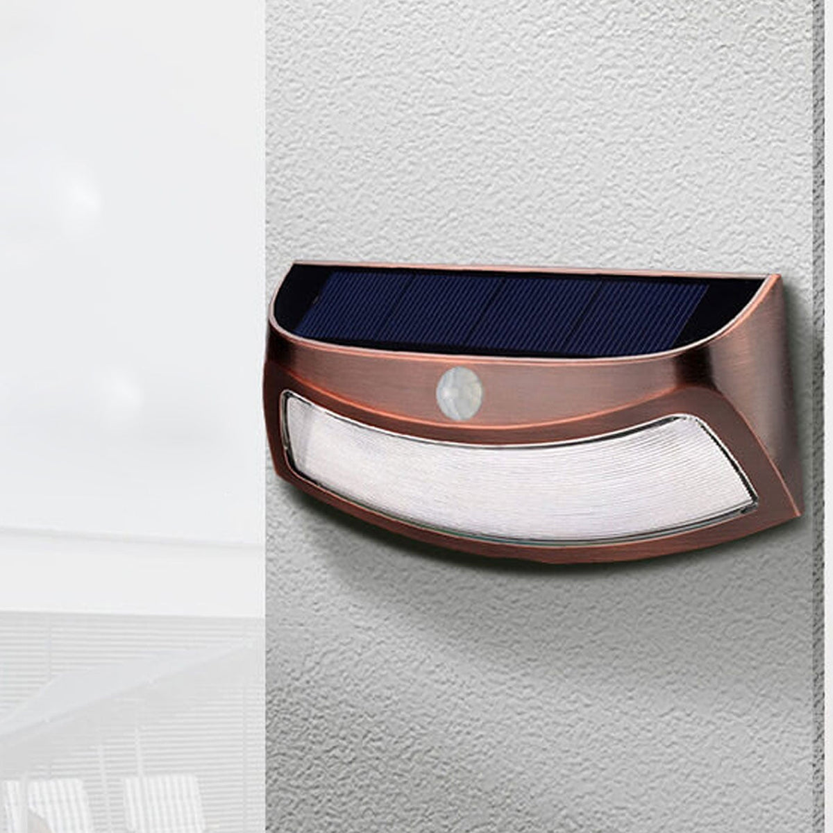 Alder Solar Motion Wall Light, Black or Rose Gold IP65 Waterproof Solar Motion Sensor Light for Gate, Shed & Garage
