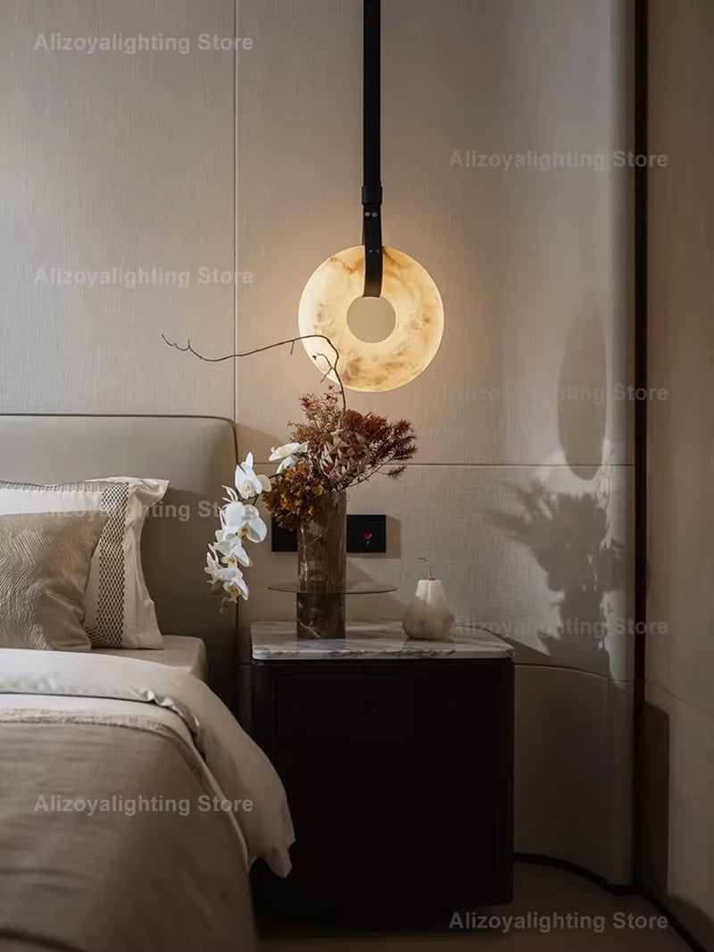 Zoya Contemporary ZY0325 Alabaster Pendant Light Elegant Alabaster Home Application LED Dimmable for Living Room Dining Room