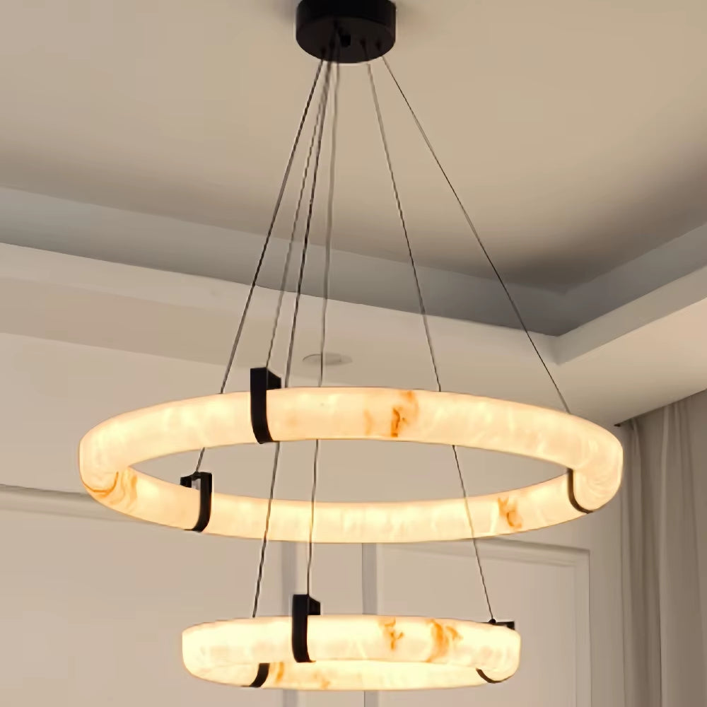 Modern Faux Alabaster Pendant Light Designer Multi Shape Chandelier for Villa Living Room Dining Room Showroom Home Decor