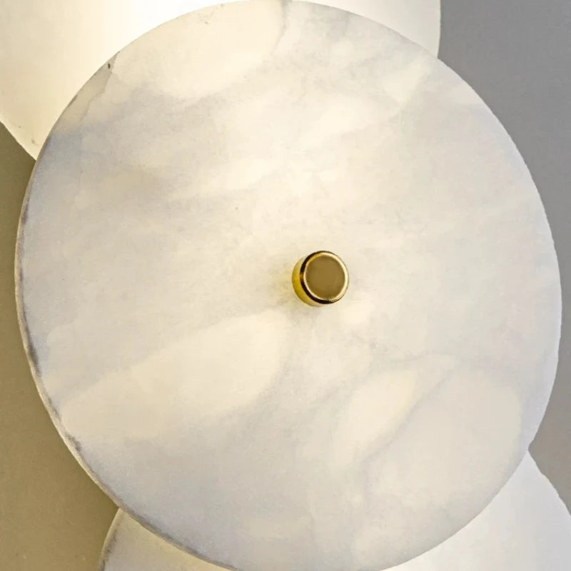 Retro Alabaster Wall Lamp Living Room Background Wall Light Hallway Bedroom Bedside French Natural Marble Wall Sconces