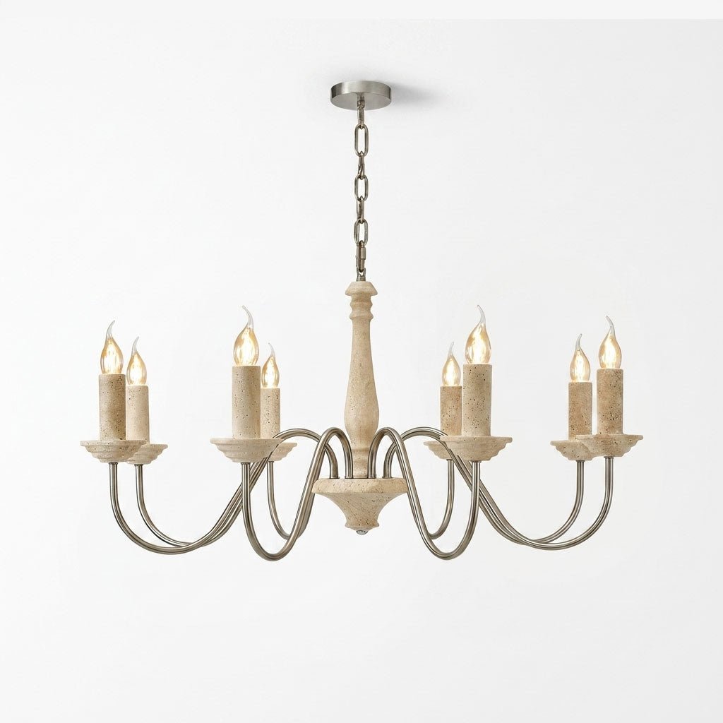 Veyra Travertine Candle Chandelier