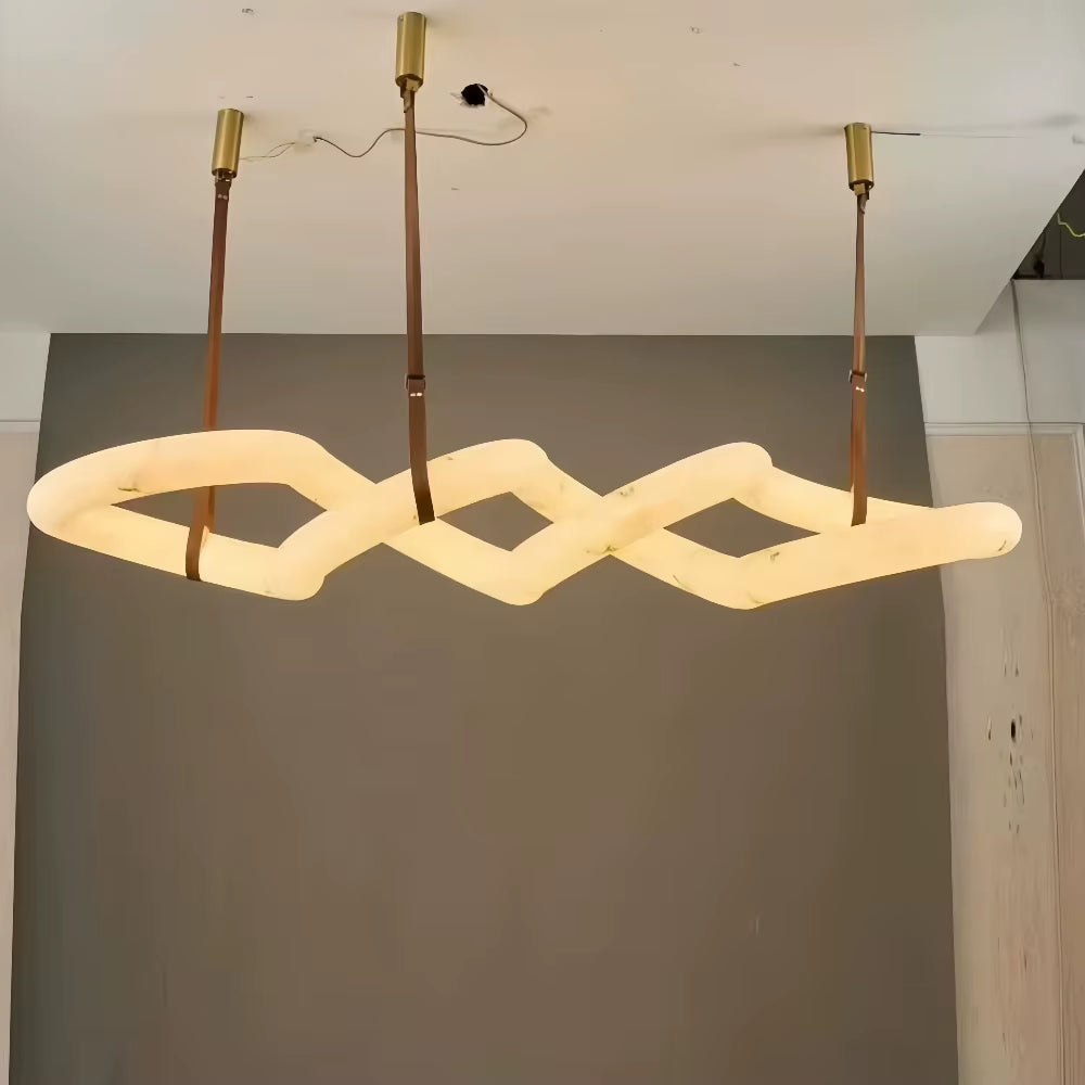 Modern Faux Alabaster Pendant Light Designer Multi Shape Chandelier for Villa Living Room Dining Room Showroom Home Decor