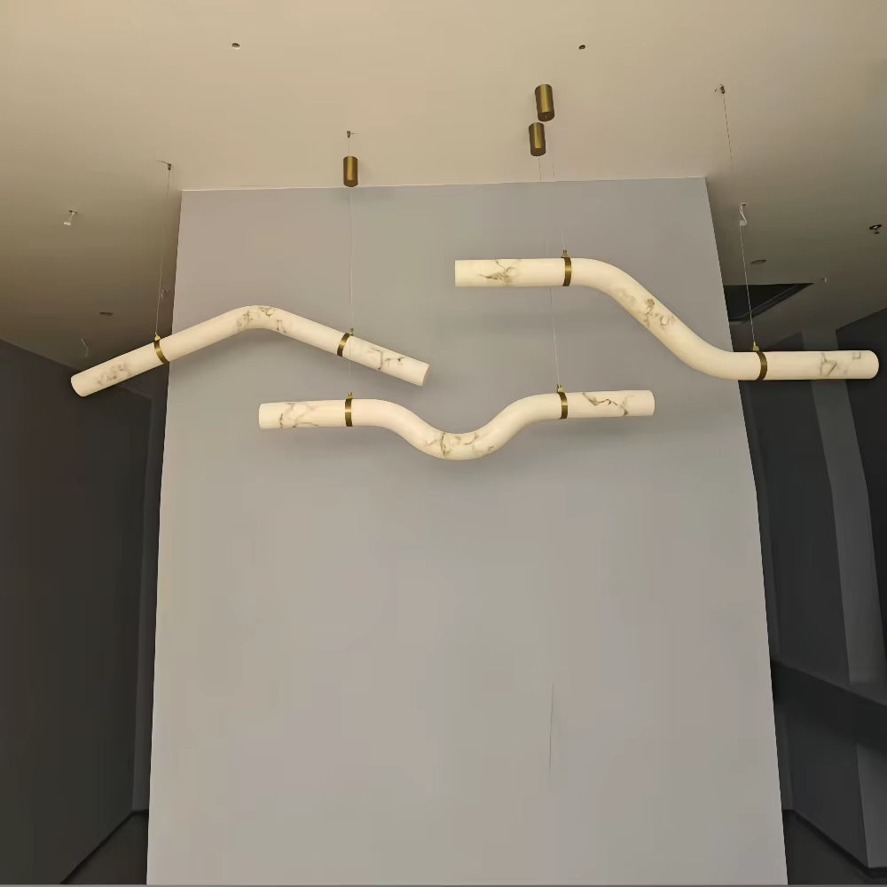 Modern Faux Alabaster Pendant Light Designer Multi Shape Chandelier for Villa Living Room Dining Room Showroom Home Decor
