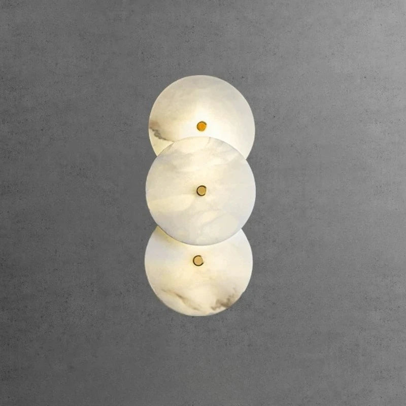 Retro Alabaster Wall Lamp Living Room Background Wall Light Hallway Bedroom Bedside French Natural Marble Wall Sconces