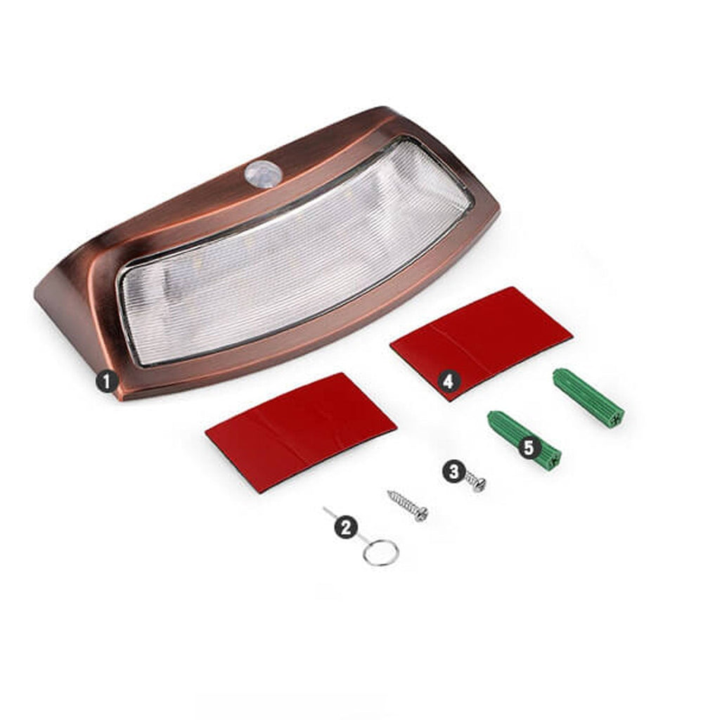 Alder Solar Motion Wall Light, Black or Rose Gold IP65 Waterproof Solar Motion Sensor Light for Gate, Shed & Garage