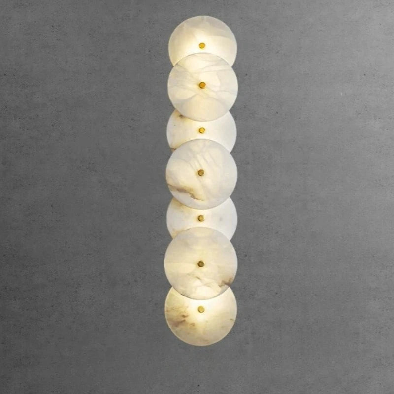 Retro Alabaster Wall Lamp Living Room Background Wall Light Hallway Bedroom Bedside French Natural Marble Wall Sconces
