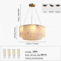 Modern Natural Marble Pendant Lights for Living Room Dining Room Dimmable round Alabaster Chandelier Indoor Lighting Fixture