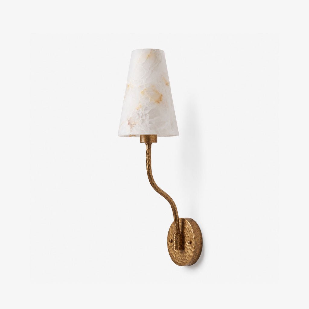 Corwin Hammered Brass Cone Sconce