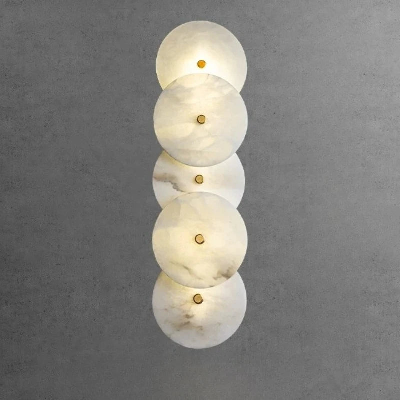 Retro Alabaster Wall Lamp Living Room Background Wall Light Hallway Bedroom Bedside French Natural Marble Wall Sconces