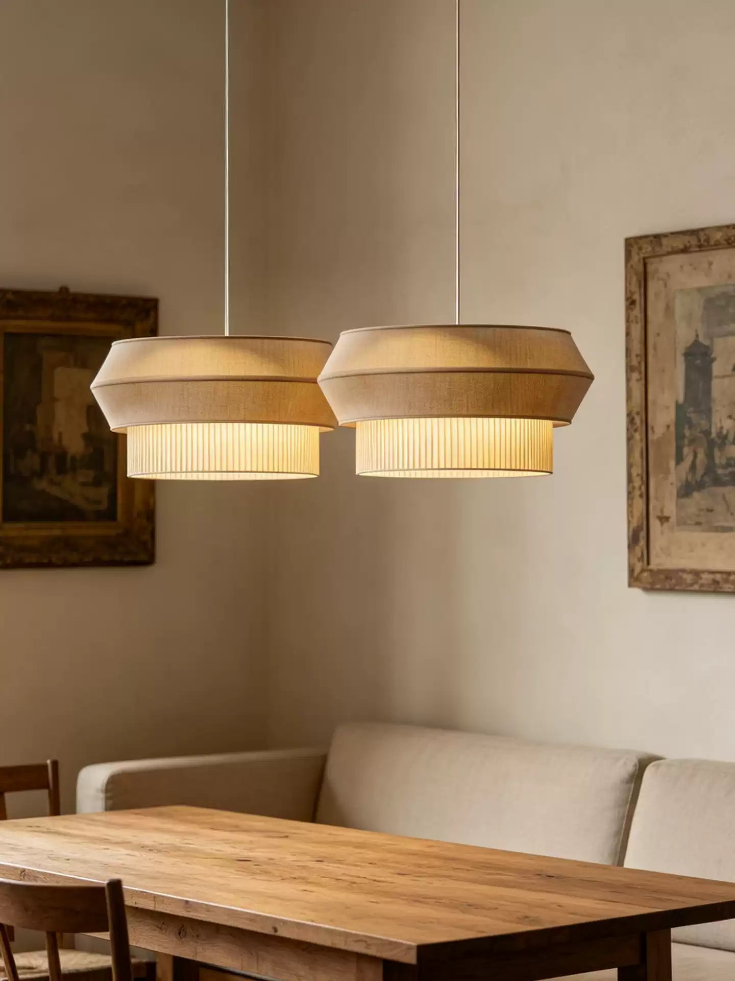 Alder Fluted Fabric Pendant Lamp