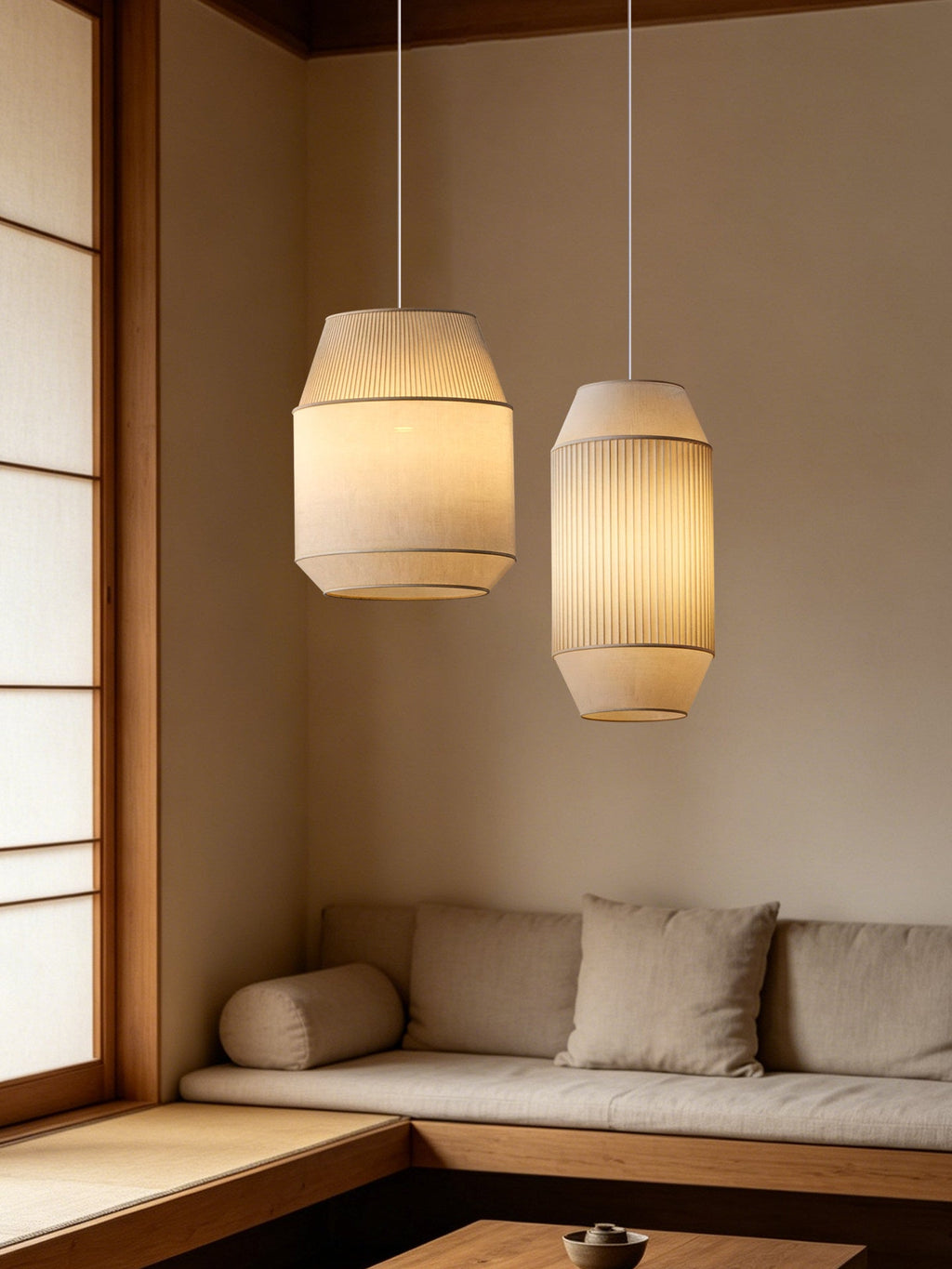 Alder Fluted Fabric Pendant Lamp