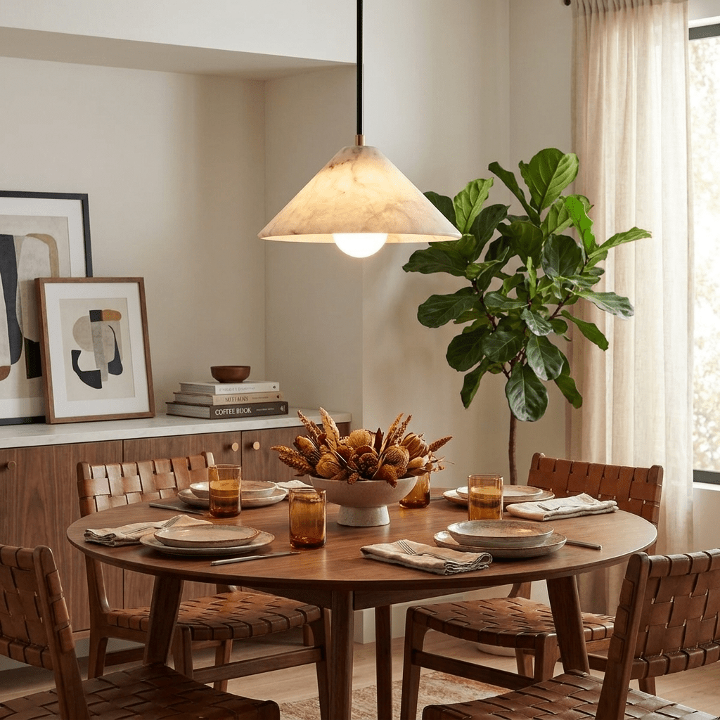 Amara Alabaster Cone Pendant Lamp