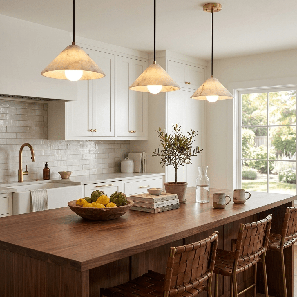 Amara Alabaster Cone Pendant Lamp
