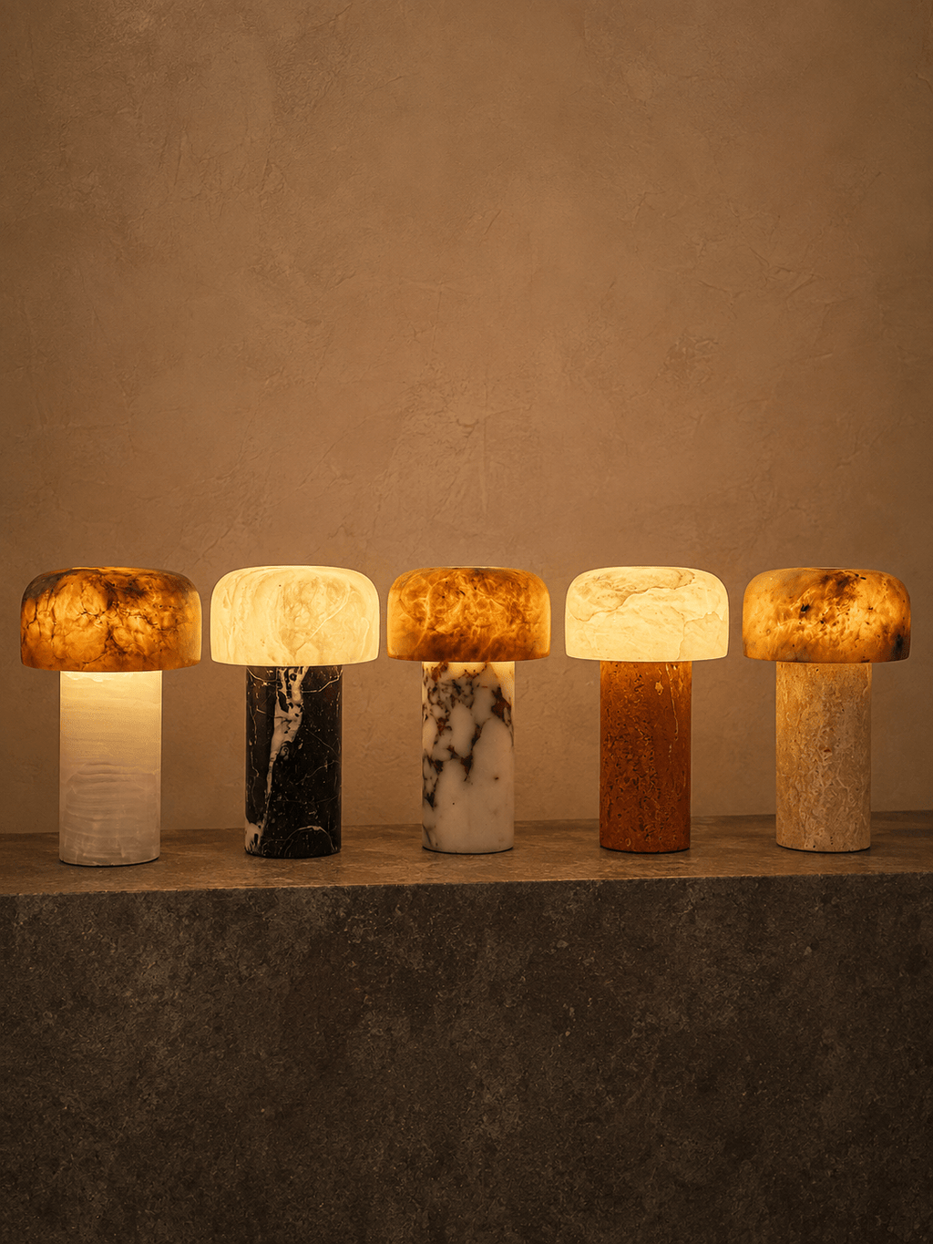 Asteria Natural Stone Rechargeable Table Lamp