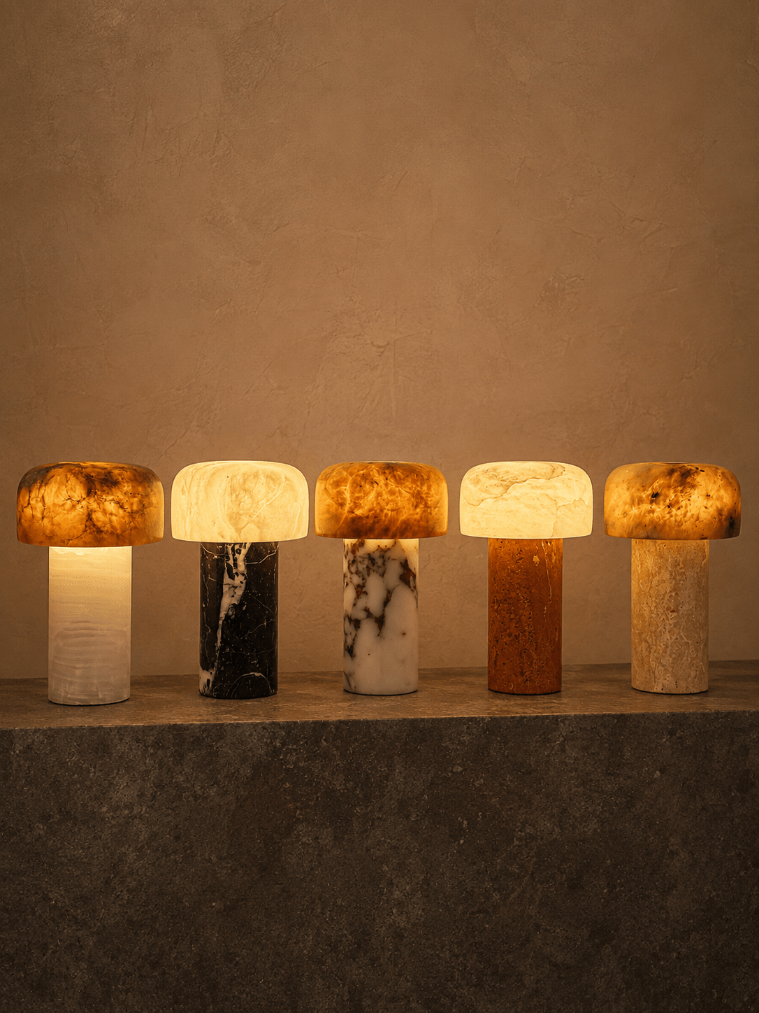 Asteria Natural Stone Rechargeable Table Lamp