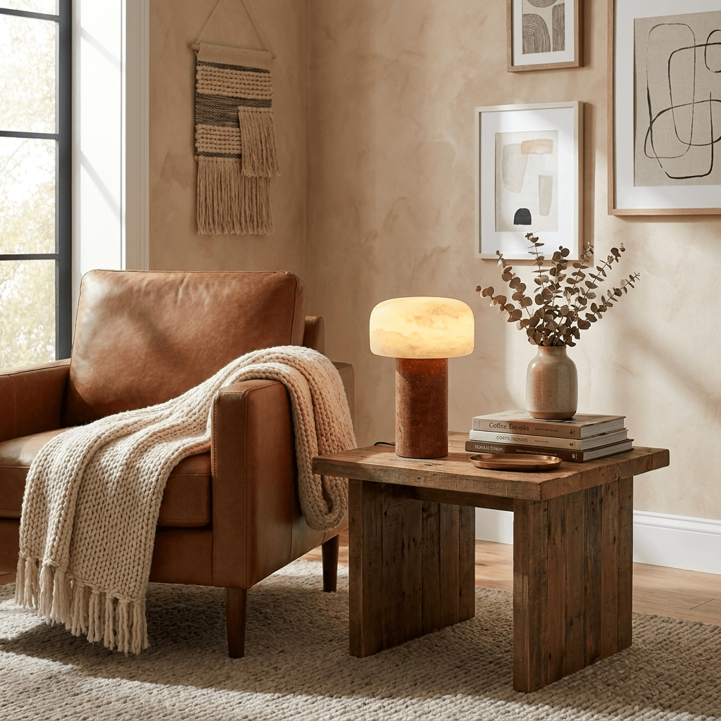 Asteria Natural Stone Rechargeable Table Lamp