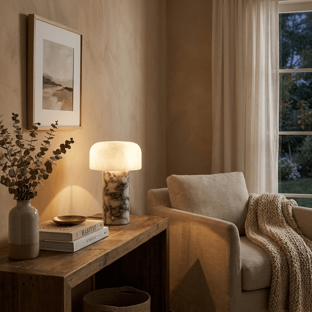 Asteria Natural Stone Rechargeable Table Lamp