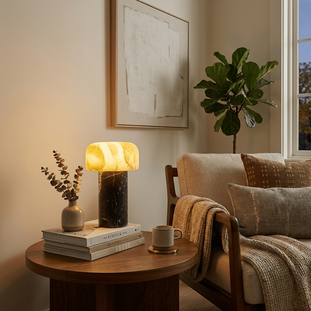 Asteria Natural Stone Rechargeable Table Lamp