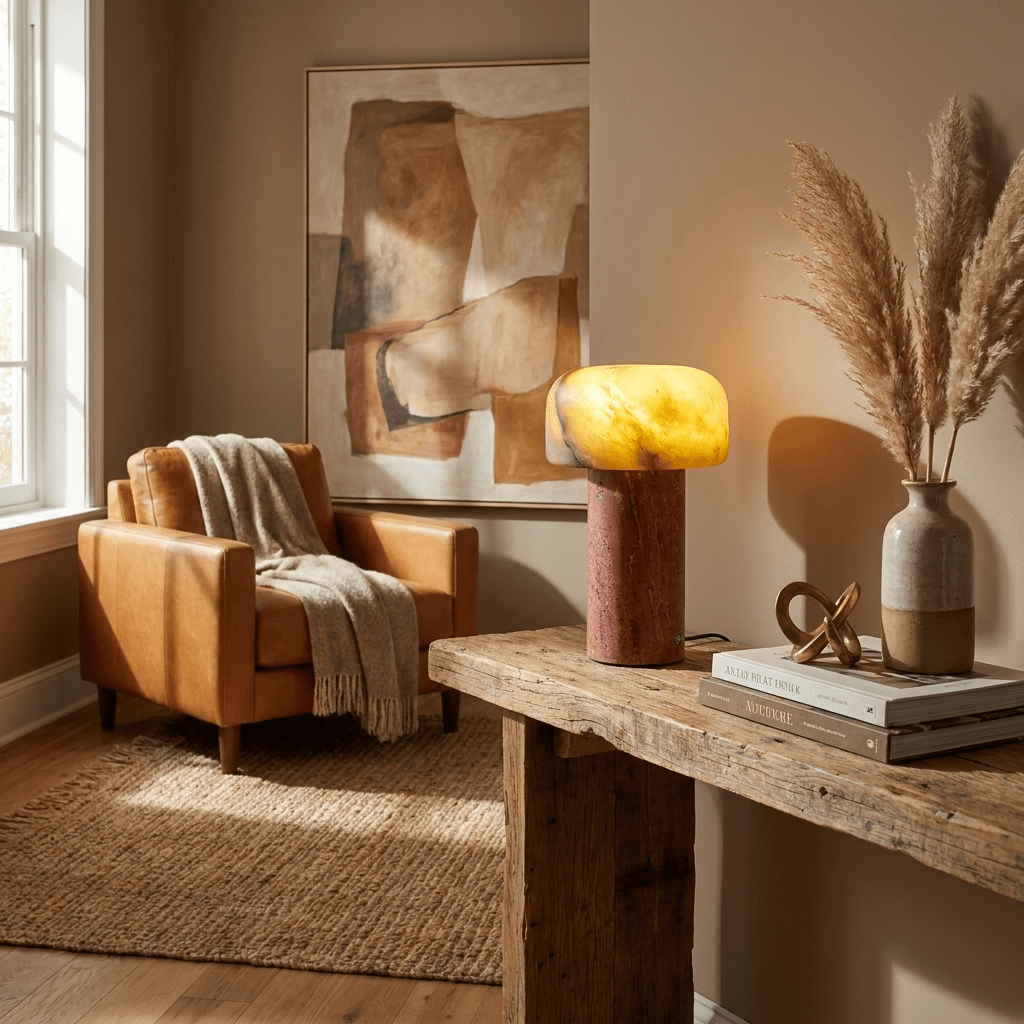 Asteria Natural Stone Rechargeable Table Lamp