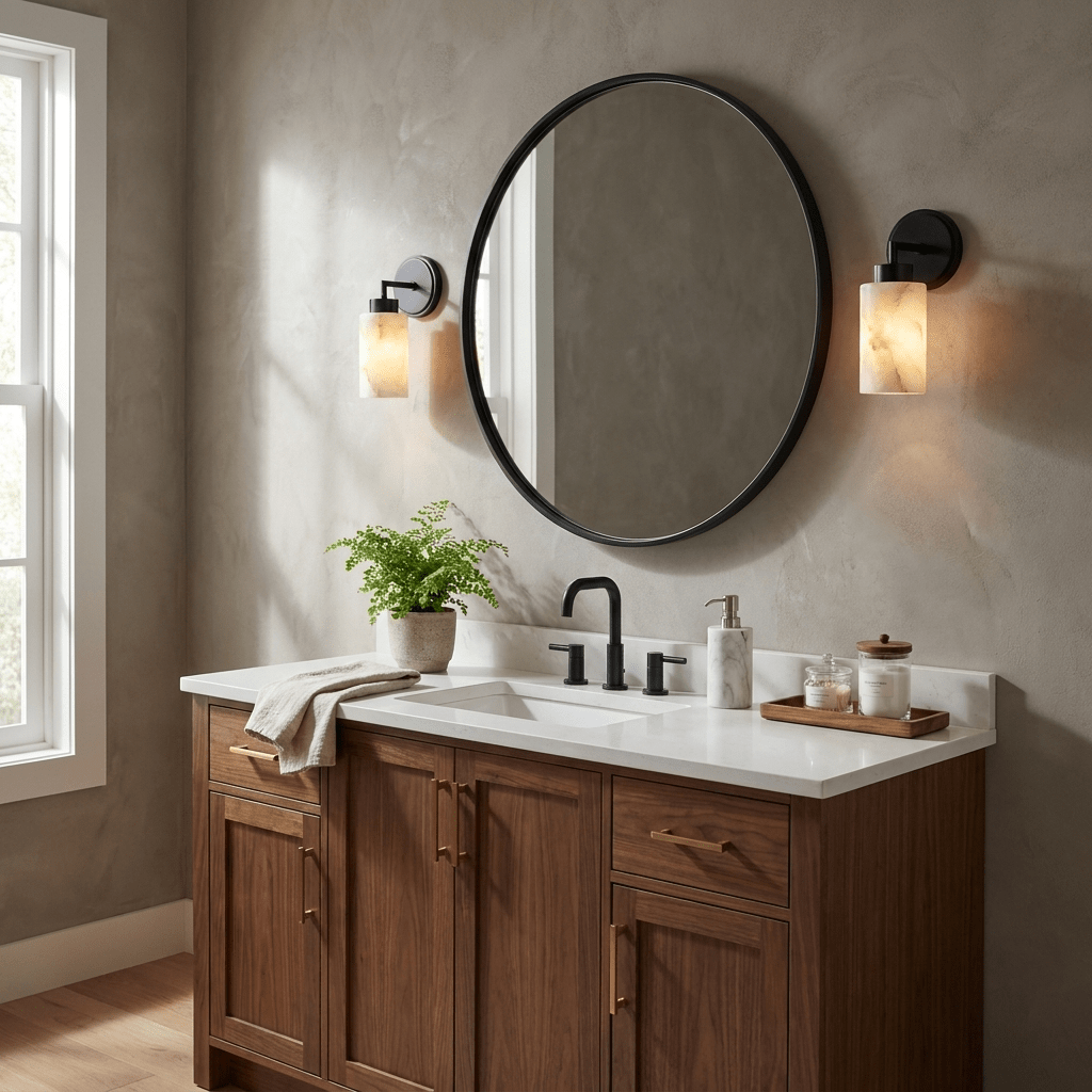 Avelin Alabaster Cylinder Wall Sconce