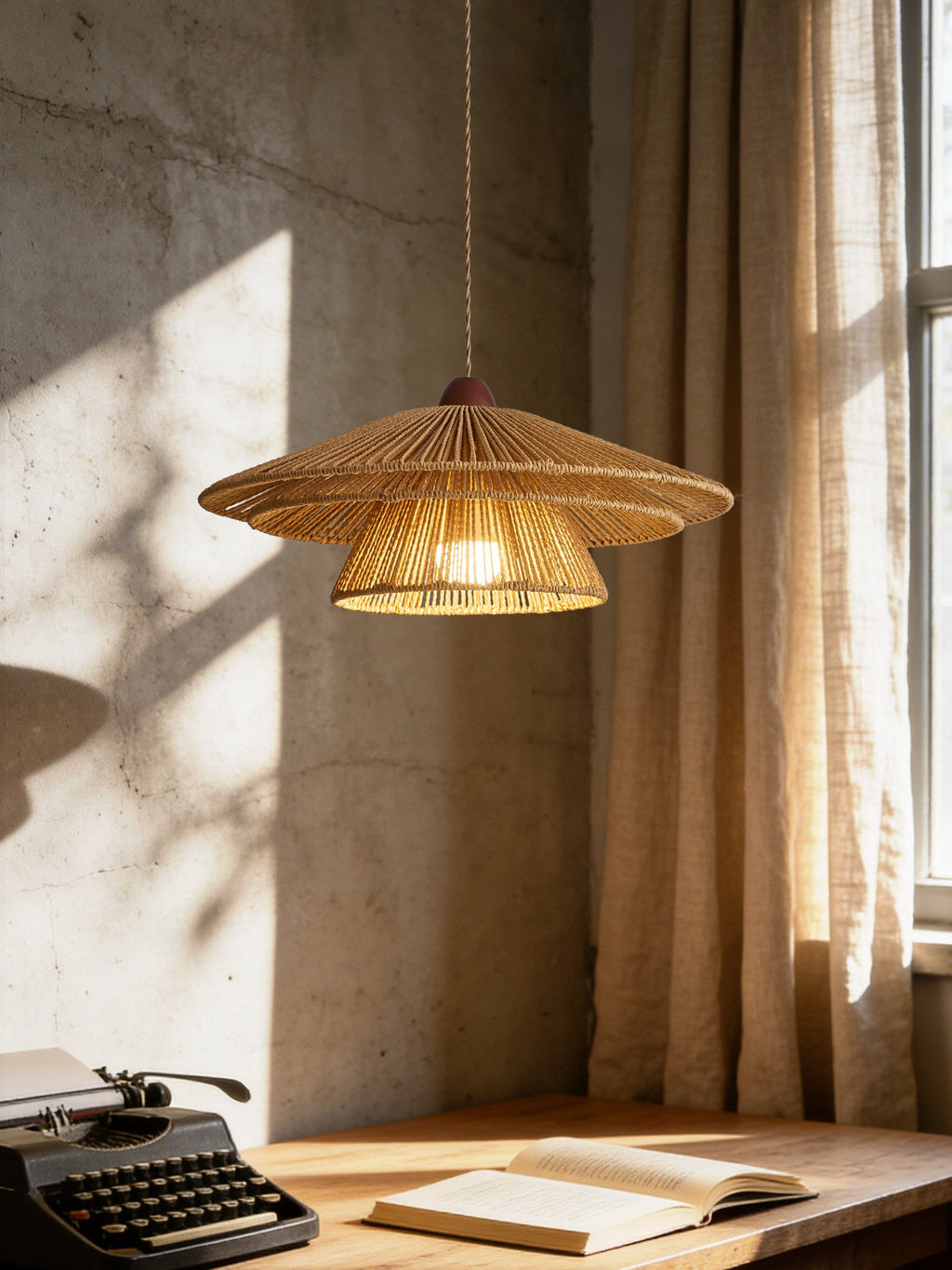 Avelora Paper Rattan Pendant Light