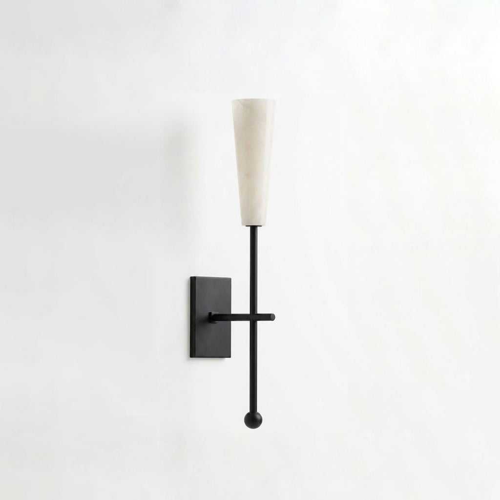 Averon Alabaster Torch Wall Sconce