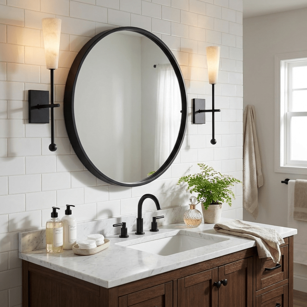 Averon Alabaster Torch Wall Sconce