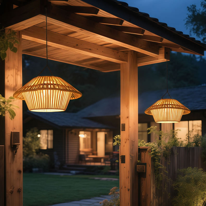 Willow Rattan Solar Pendant
