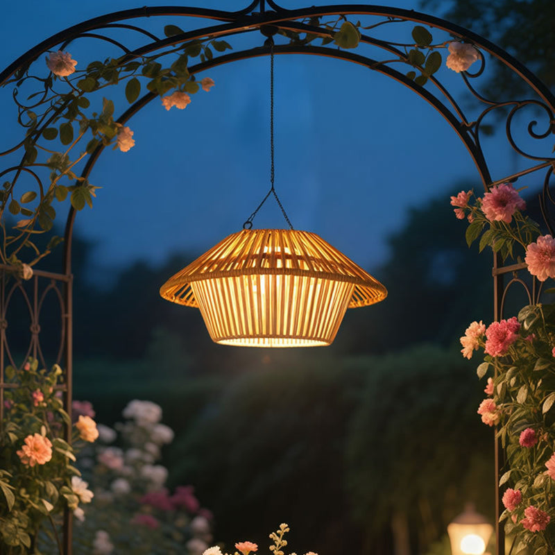 Willow Rattan Solar Pendant