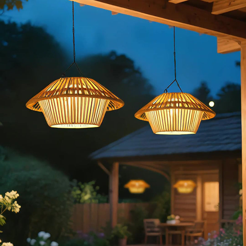 Willow Rattan Solar Pendant