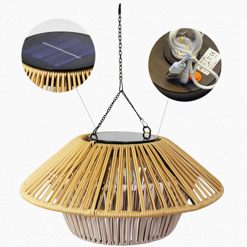 Willow Rattan Solar Pendant