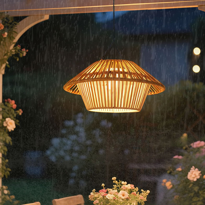 Willow Rattan Solar Pendant
