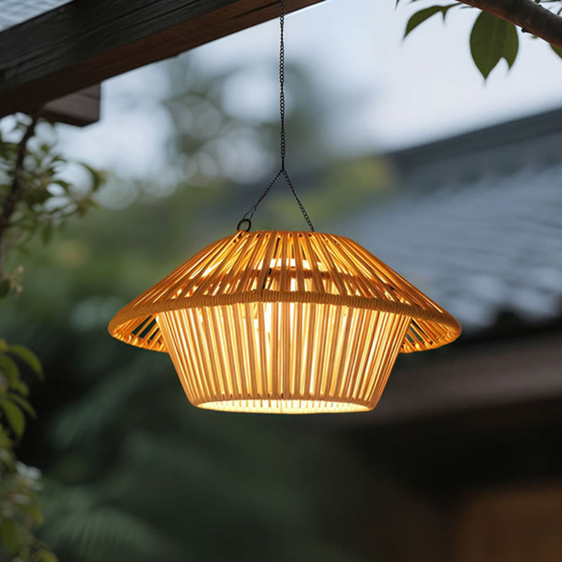 Willow Rattan Solar Pendant