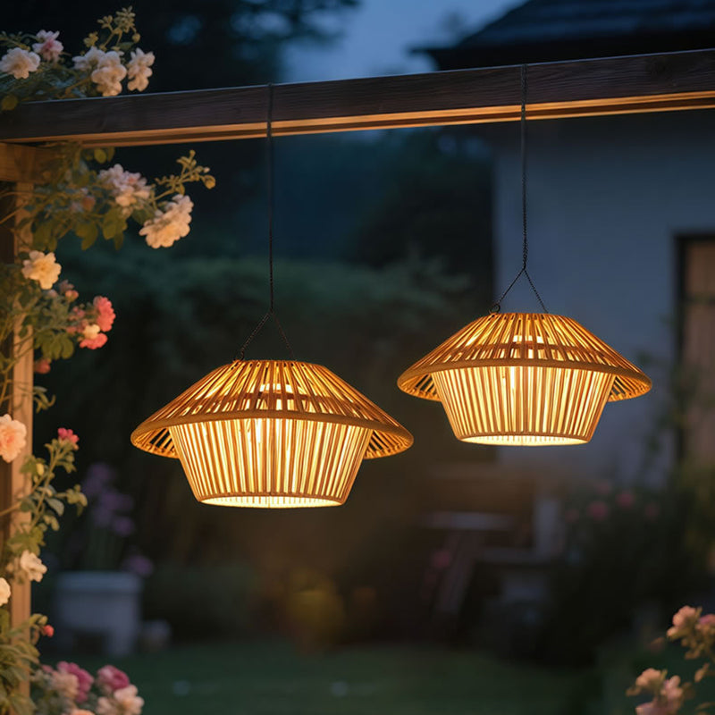 Willow Rattan Solar Pendant