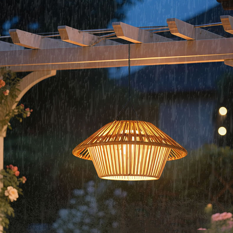 Willow Rattan Solar Pendant