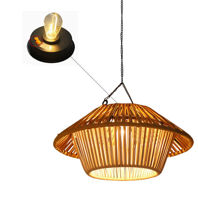 Willow Rattan Solar Pendant