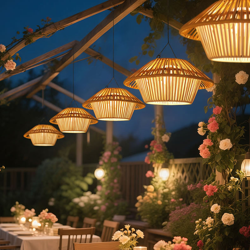 Willow Rattan Solar Pendant
