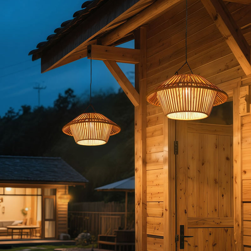 Willow Rattan Solar Pendant
