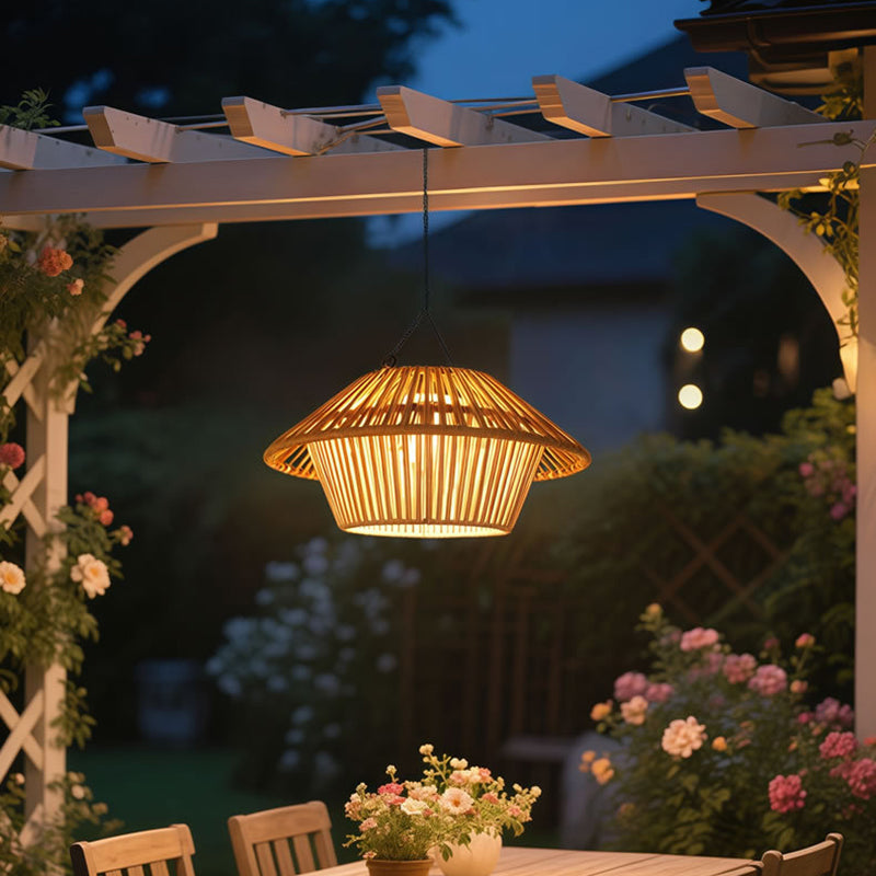 Willow Rattan Solar Pendant