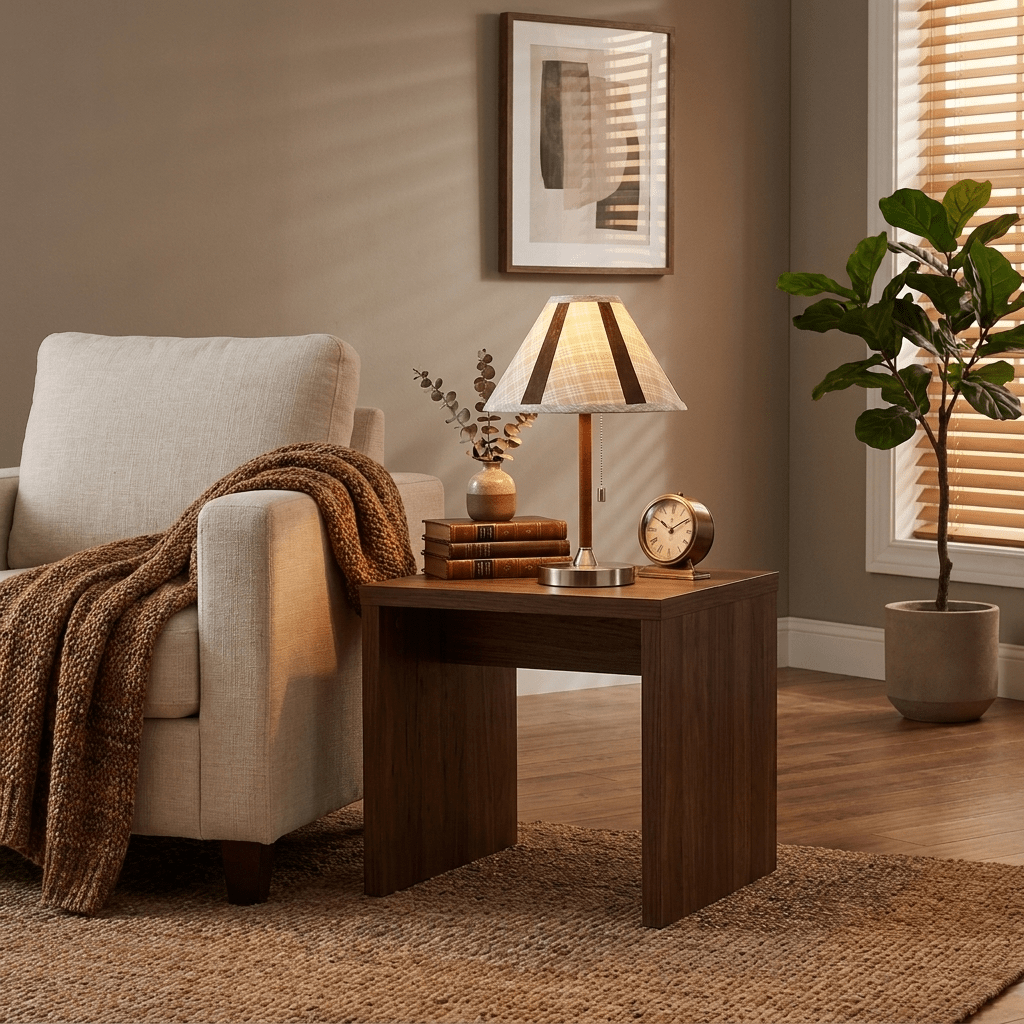 Briar Leather Trim Fabric Table Lamp