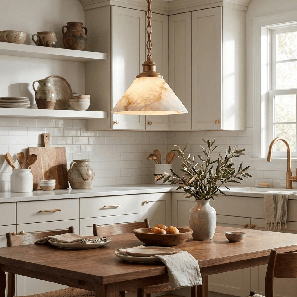 Camden Alabaster Cone Pendant Lamp