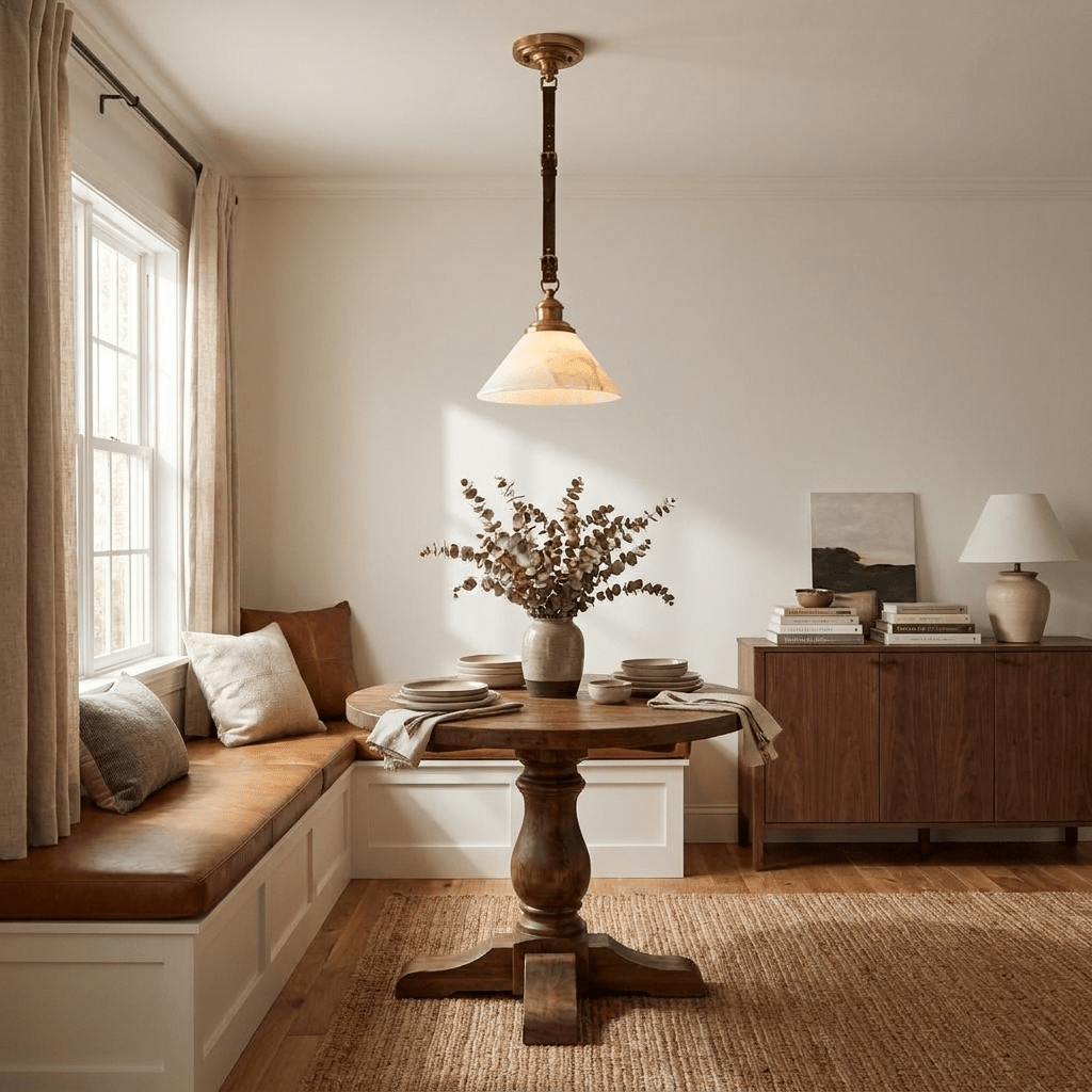 Camden Leather Strap Alabaster Pendant Lamp