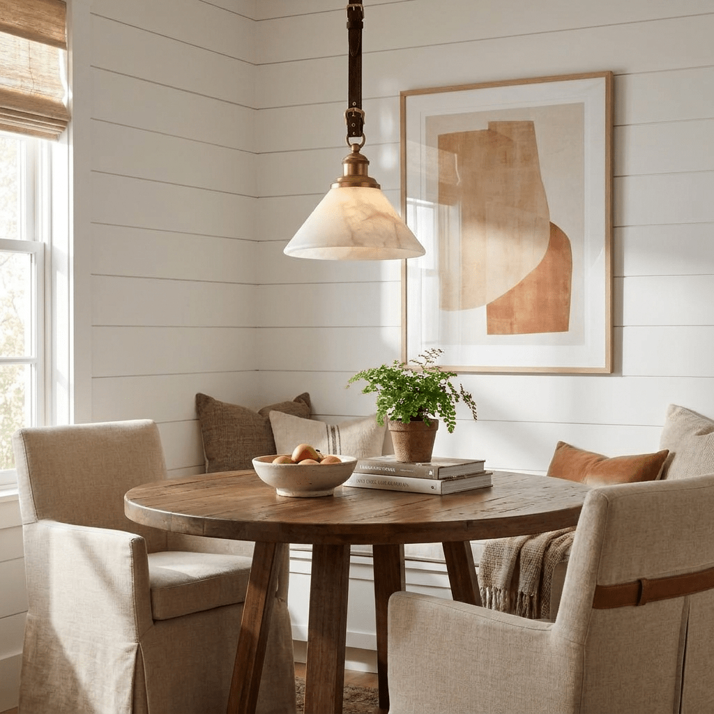 Camden Leather Strap Alabaster Pendant Lamp