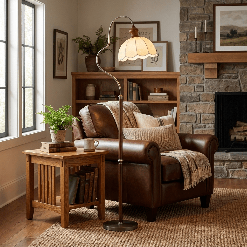 Camille Scalloped Fabric Floor Lamp