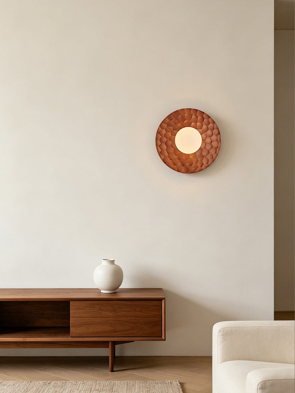 Carved Ash Wood Sconce