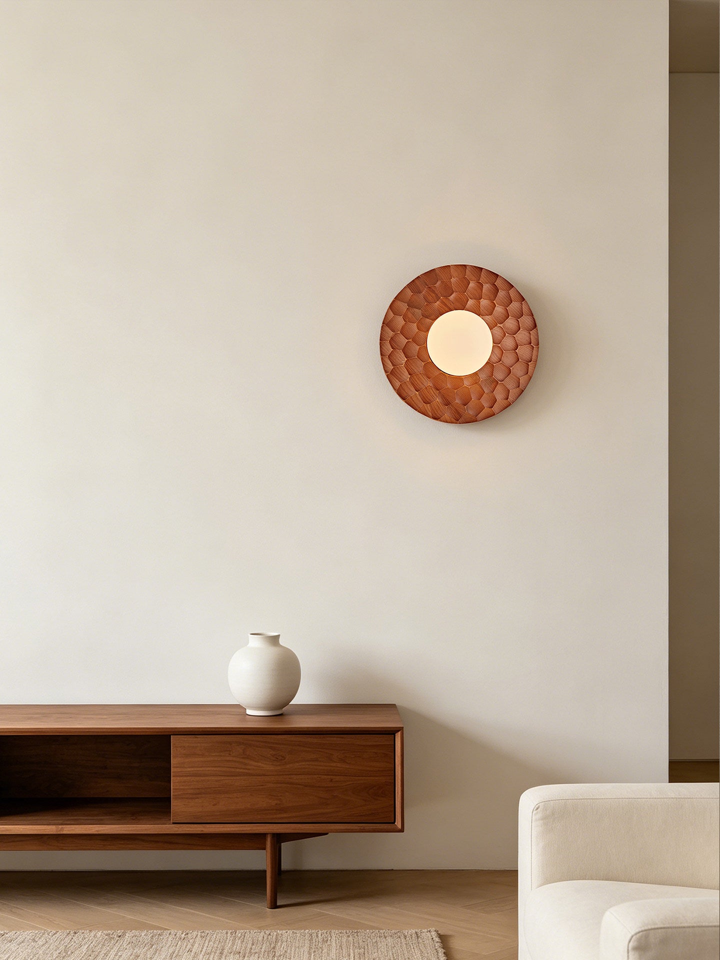 Carved Ash Wood Sconce