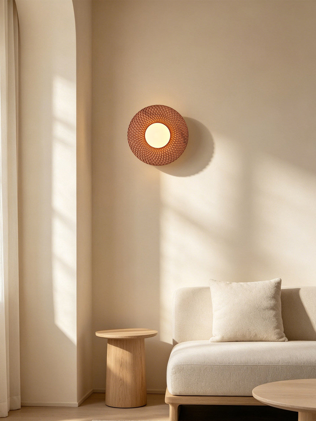 Carved Ash Wood Sconce
